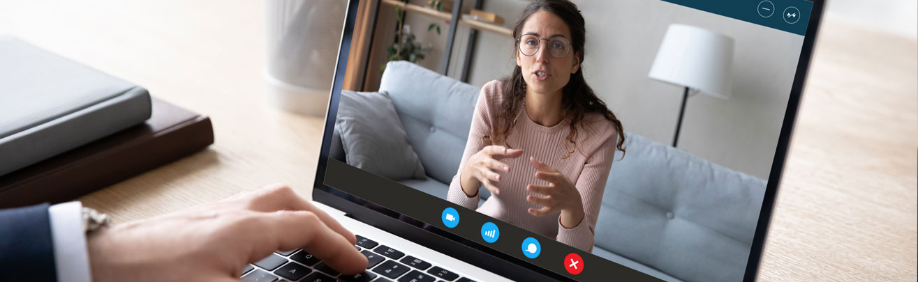photo of two people on an virtual appointment