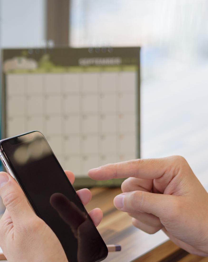 scheduling an appointment with a mobile phone
